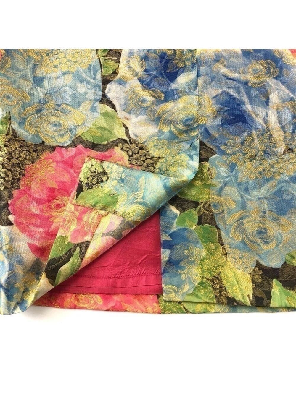 MONDI Vintage pencil skirt  green rose jacquard floral print Size 42 Size 12ish - Picture 8 of 13